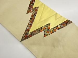 松皮菱に花模様織出し名古屋帯